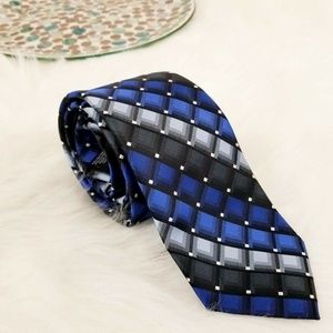 Arrow Neck Tie Blue Black 3D Argyle Business